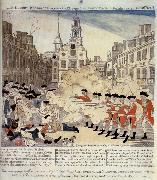 Paul Revere Le massacre de Boston oil